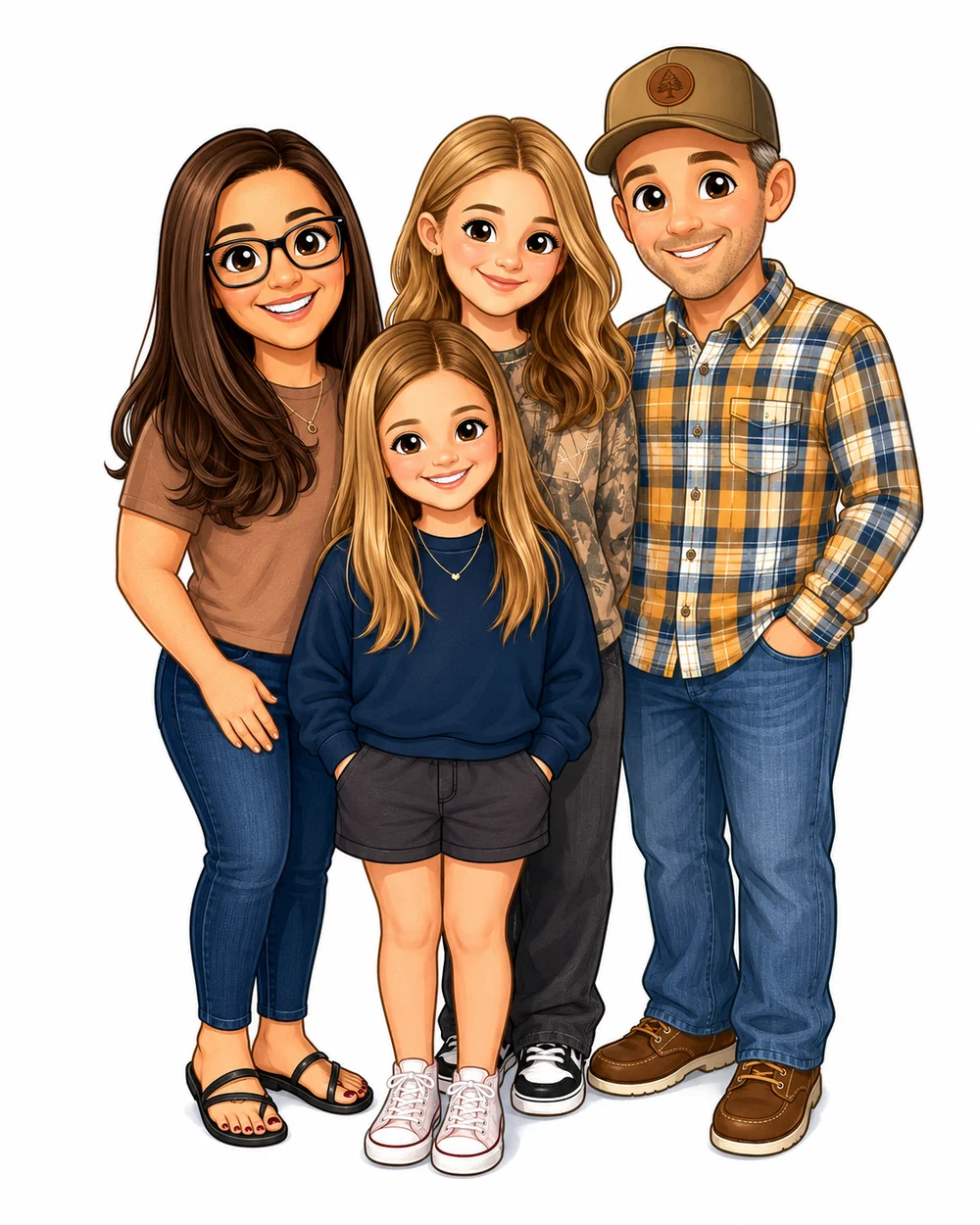Illustration of Ryan Taylor with his family